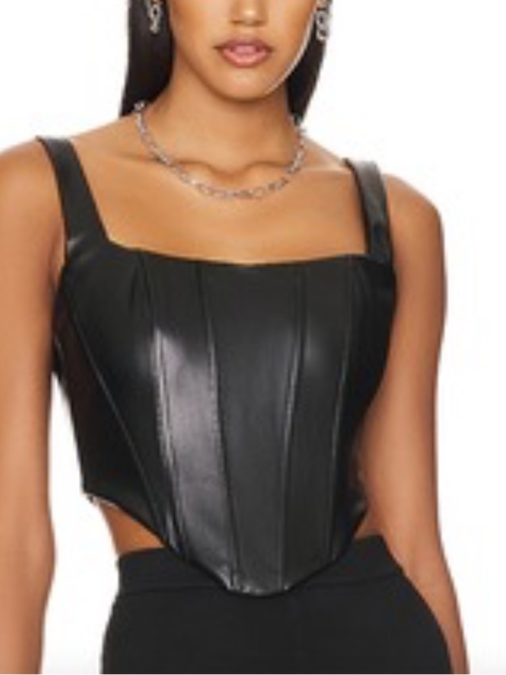 Remi x Revolve leather corset tank